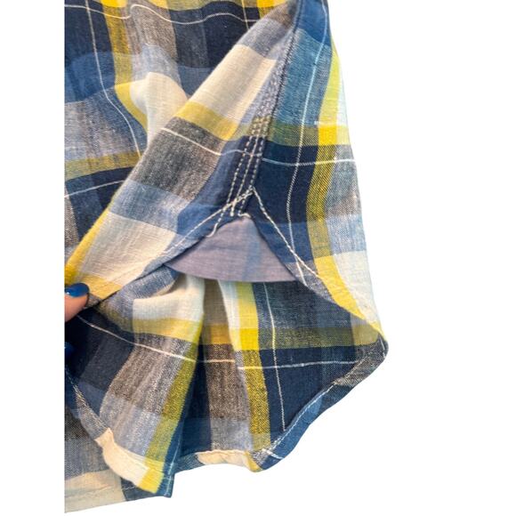 Authentic True Grit California Plaid Linen Shirt Size M - Picture 7 of 12